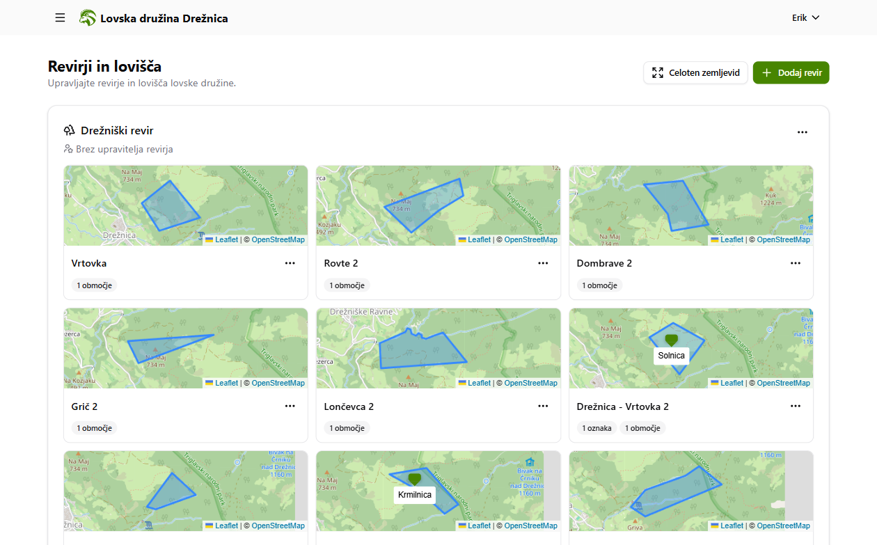 Revirji in lovišča